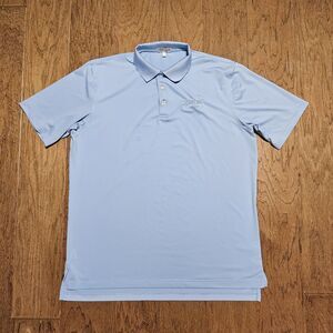 Peter Millar Polo Shirt Mens Large Blue Summer Comfort Performance Golf